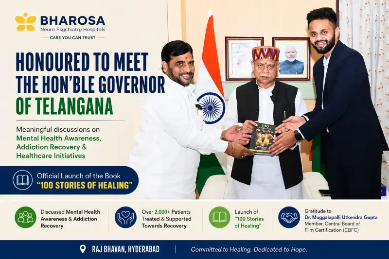 Felicitated by the Governor of Telangana